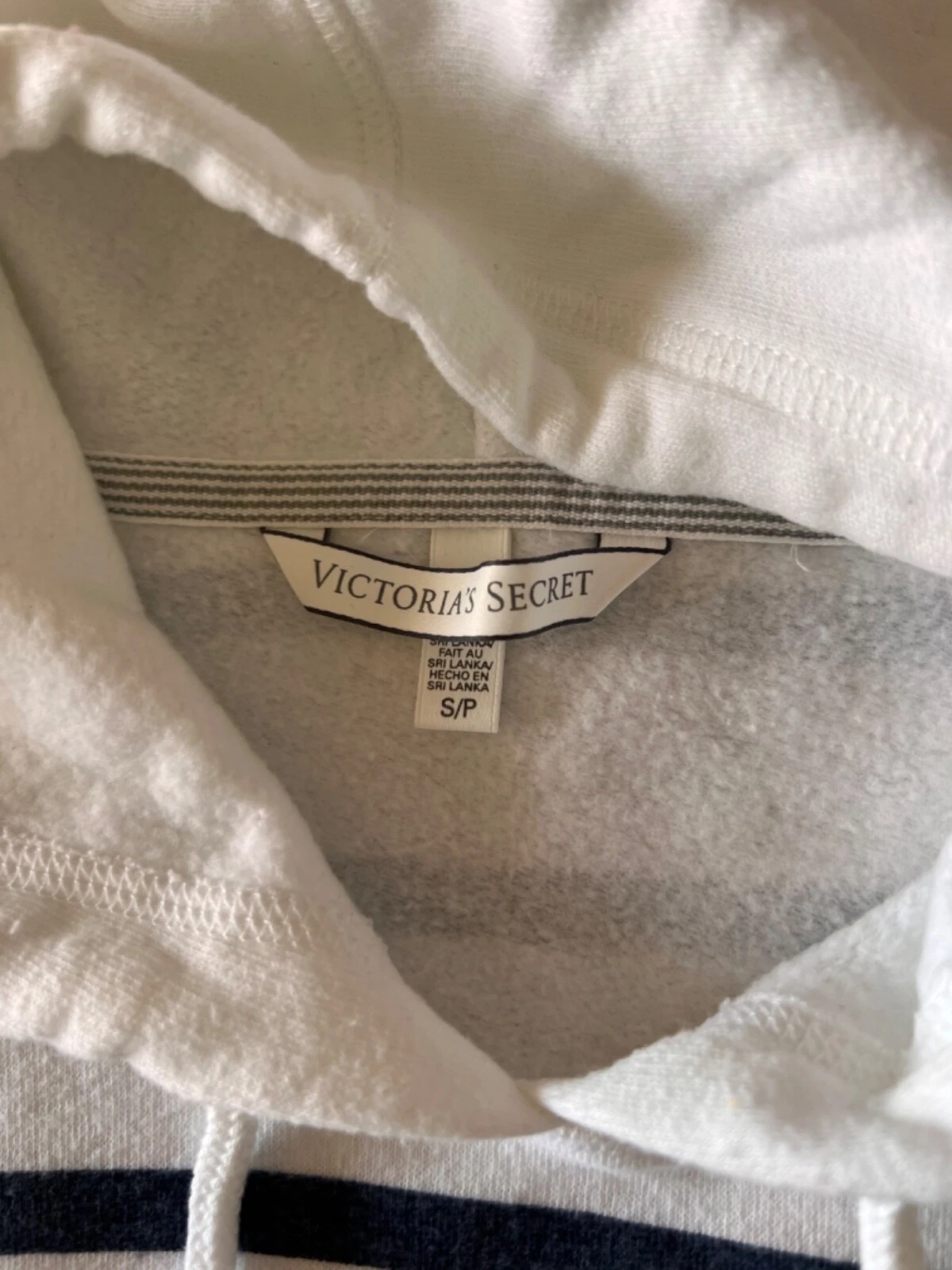 UNDERCOVER Victoria's secret felpa con cappuccio bianca a righe angelo S rara
