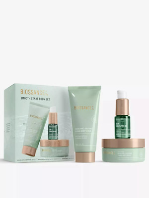 NIB New BIOSSANCE Smooth Start BODY SET Scrub, Body Cream, Squalane Oil Kit