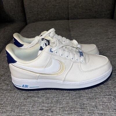 Nike Air Force 1 Low PRM White Fossil Premium Blue Void DB3541-100 Men's Sz 8.5