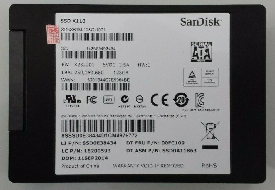 SanDisk SD6SB1M128G1001 128GB 2.5'' SATA SSD Hard Drive | eBay
