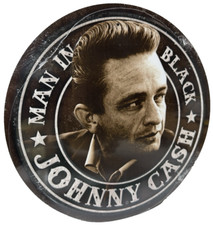 CASH Man in Black Round FULLY EMBOSSED Sign wall decor 11.75 " inch Made in USA