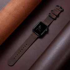 Vintage Leather Apple Watch Ultra 49mm Strap Band For iWatch 45mm 46mm 42mm