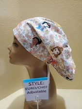 Princess Garden Women's Euro/Chef Surgical Scrub Hat/Cap Handmade