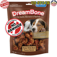 Peanut Butter Chicken Dog Chews Rawhide Free Healthy Mini Bones 20Count Home New