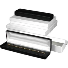 6 Bracelet Watch Boxes Black Faux Leather Case Display