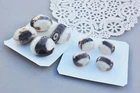 Milk Glass White Brown Swirl Coat Button Lot 8 Matching 1 1/8- 3/4" Antique Vtg