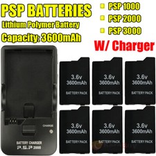 3600mAh 3.6V Rechargeable Battery Packs/Wall Charger For PSP Slim 2000 2001 3000