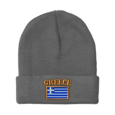 Beanies for Men Greece Flag Embroidery Winter Hats Women Acrylic Skull Cap