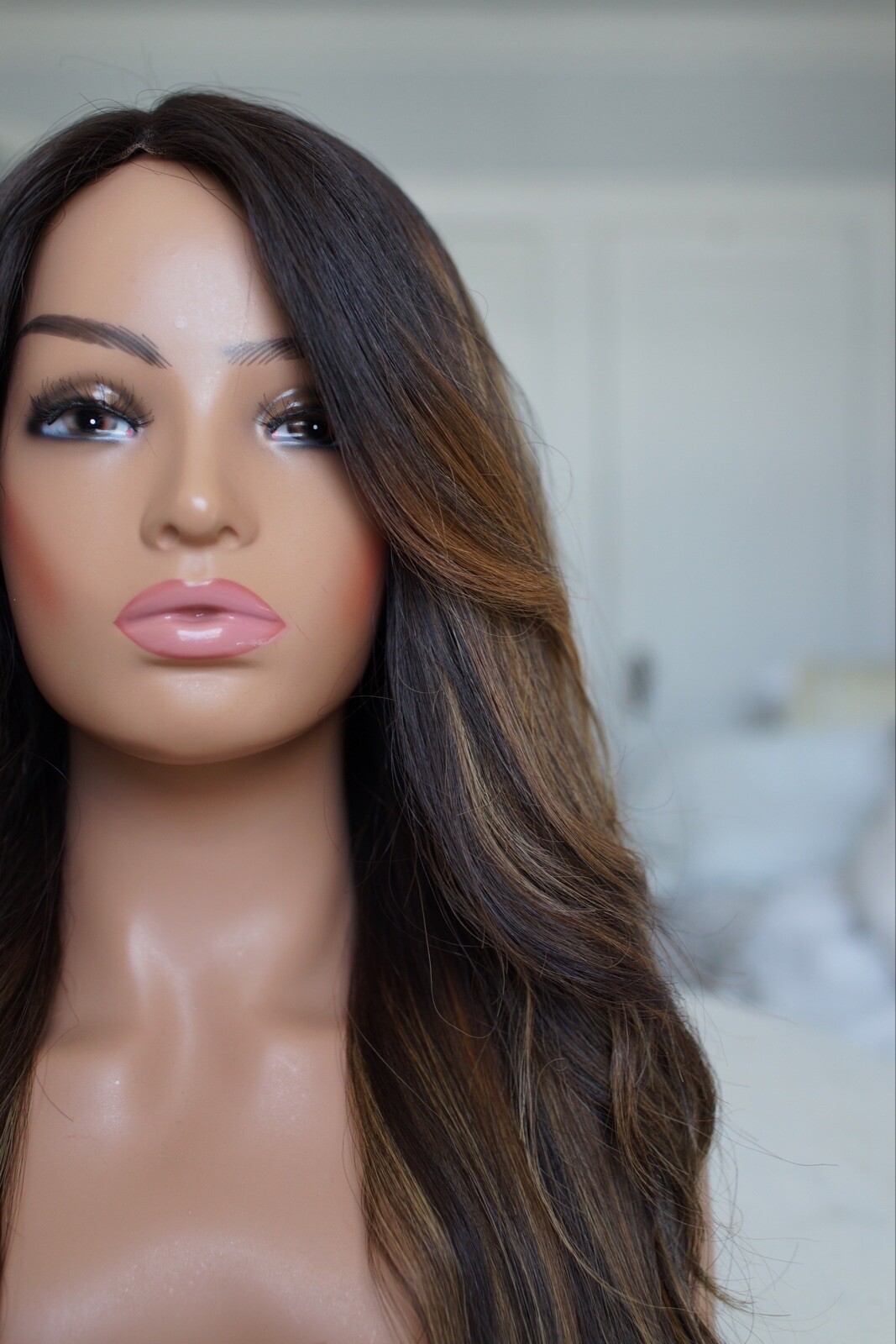 2627” long silk top lace front custom colored balayage premium human