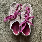 comfort trendz white lace sneakers with pink underlay & laces, women's 10 — photo 10