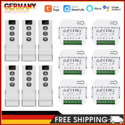 TUYA APP Wifi Funk RF 433Mhz Jalousie Vorhang Schalter Modul Smart Alexa Google#