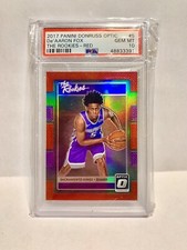 2017-18 Donruss Optic De'Aaron Fox The Rookies Red Prizm Rookie RC #08/99 PSA 10