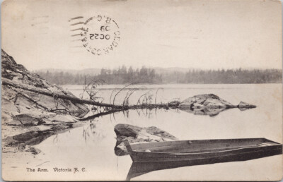 The Arm Victoria BC British Columbia 1909 Cedar Cottage PO Cancel Postcard H6