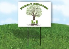 LI FAMILY REUNION GR TREE 18 in x24 in Yard Sign Road Sign with Stand