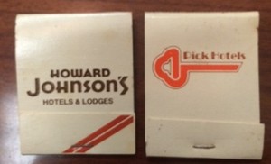 Matchbooks from Howard Johnson's and Pick Hotels