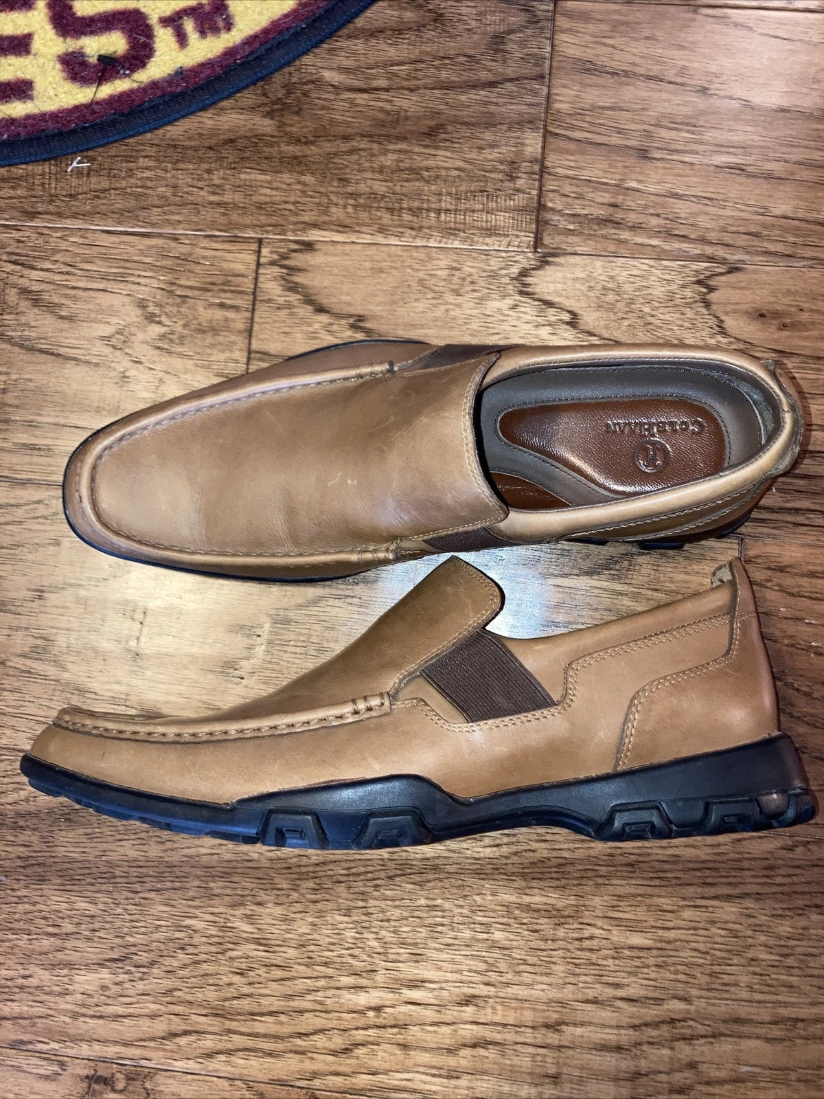 NIKE Mocassini da guida Cole Haan in pelle impermeabili marroni da uomo taglia 8 5 161 C04066 marrone chiaro