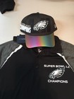 Philadelphia Eagles Super Bowl L11 Locker Room Hat & Small Polo Shirt Free Ship
