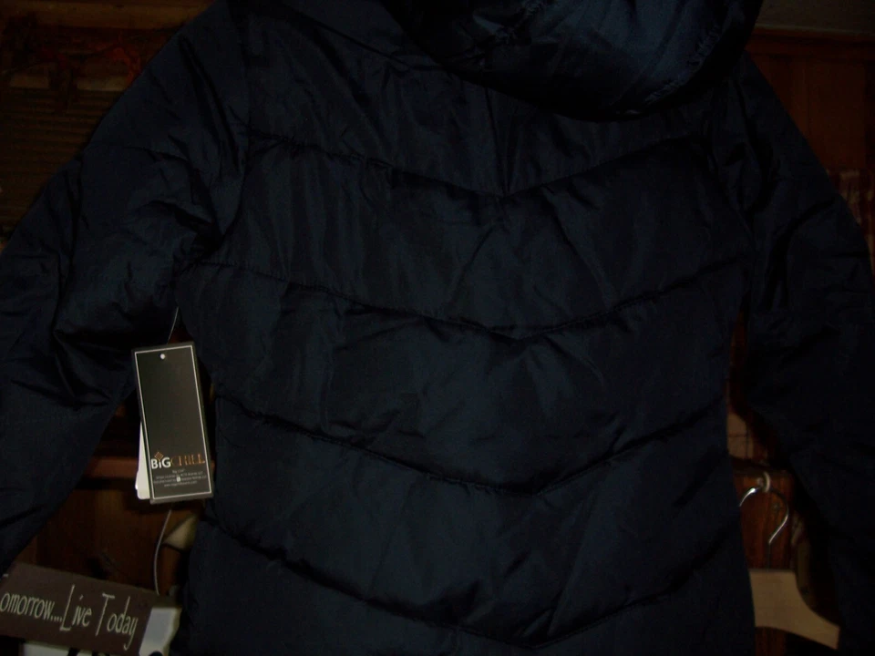 CHAQUETA ACOLCHADA CON CAPUCHA AZUL MARINO BIG CHILL DAMAS MUJERES TALLA PEQUEÑA CREMALLERA FRONTAL NUEVA Foto 2 de 2