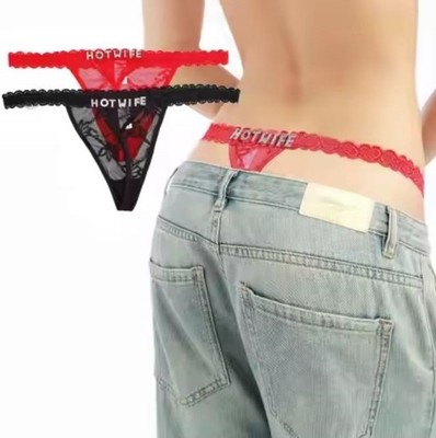 HotWife Underwear - Red or Black Lace Thong Hot Wife Panty