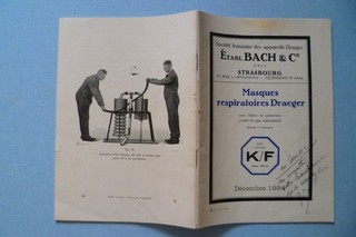 MASQUES A GAZ DRAEGER : BROCHURE PUB BACH ET Cie 1934