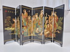  Mini paravento pieghevole Cinese laccato vintage include anche la scatola 