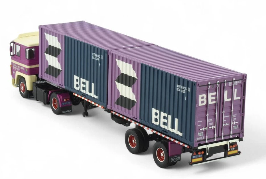 ,TEKNO, SCANIA 140 4x2 con portacontenedores 2x 20 pies 2 ejes DE WILDE, 1/50... - Imagen 2 de 4