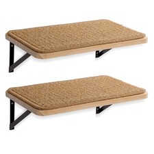 2 Pack Wooden Cat Wall Shelves with Sisal Mat 16x9.8 Inch Step Bed Pet