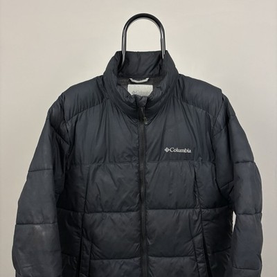 Columbia Puffer Jacket Black Down Style Coat Men s Medium