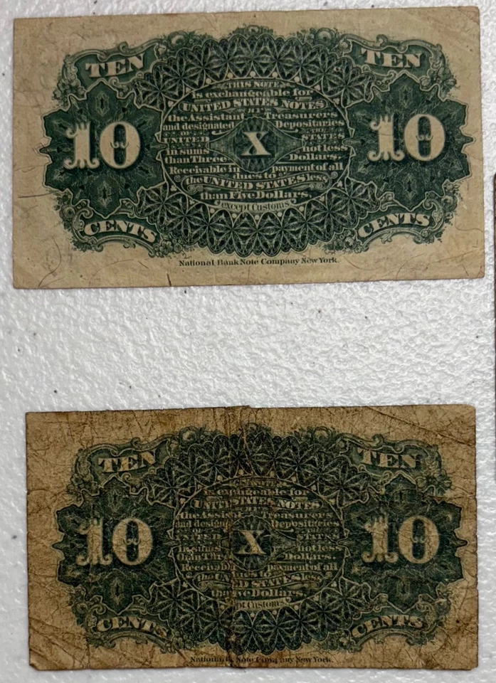 5 U.S. Fractional Currency Notes – 10¢ & 25¢ Civil War Era 1863–1874 Lot - Image 4 of 4