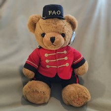 FAO Schwarz Teddy Bear Roy Soldier Animal Plush NWT
