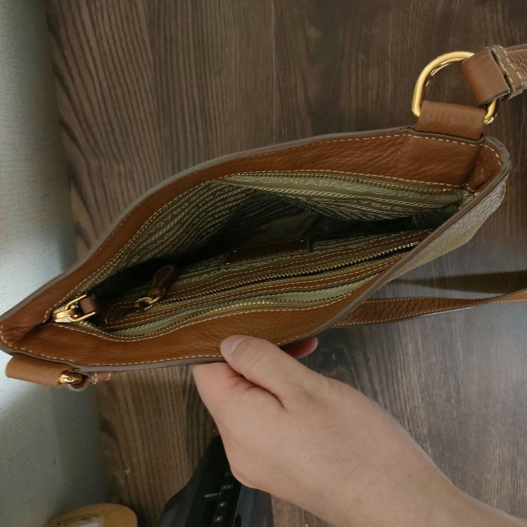 PRADA Jacquard Shoulder Bag Beige Brown thumbnail 11