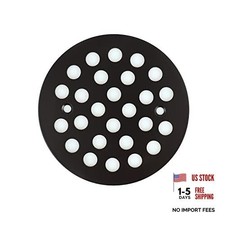 4-1/4 Inch Screw-in Round Floor Drain Cover Replacement Shower Drainer Black
