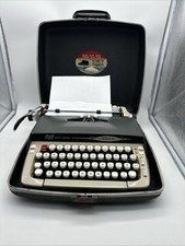 1965 Smith-Corona Galaxie II 2 Charcoal Gray Manual Typewriter Portable! thumbnail