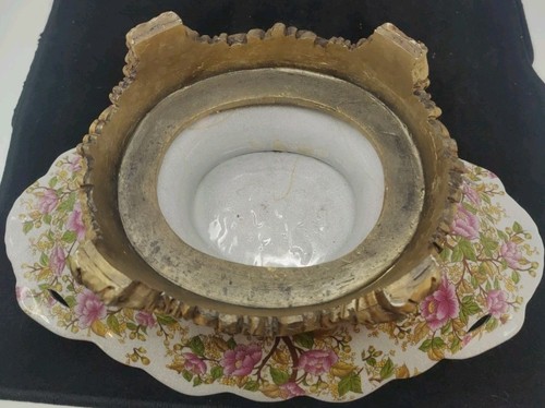 Chinese Export Porcelain Ormolu-Mounted Rose Famille XL18" Reticulated Bowl 211G - Picture 13 of 15