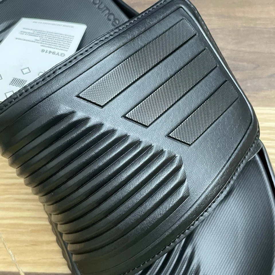 Sandálias Adidas Alpha Bounce 2 Slides Masculinas Tamanho 10 Pretas Slip On Atlético Novo com etiquetas - Imagem 4 de 4