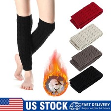 Women's Solid Cable Knit Leg Warmers Knitted Crochet Winter Socks Winter Gifts