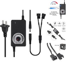 12V Fan Power Supply,PC Speed Controller,100-240vAC to 3-12vDC 24W Adjustable