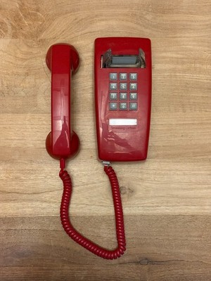 Vintage Red Wall Phone Push Button Stromberg-Carlson Cortelco