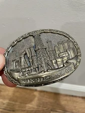 The Great American Belt Buckle Company Vintage 1981 Oil Rig Refinery Drill Super