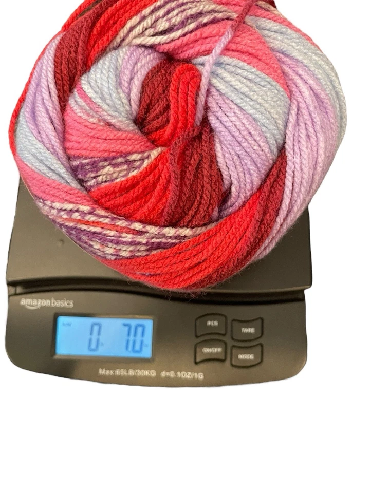 Caron Cinnamon Swirl Cakes Yarn STRAWBERRY SWIRL 8 Oz NEW Acrylic 4 Weight 407 y - Image 4 of 4