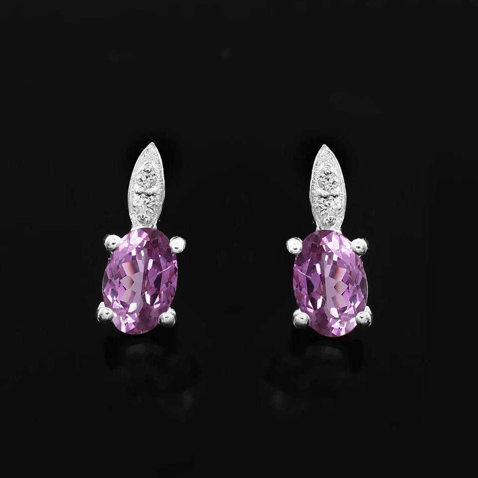 AAA Alexandrit Oval 6x4 MM, 925 Sterling Silber Ohrstecker Juni Edelstein - Bild 3 von 4