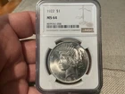 1922 Peace Silver Dollar NGC MS-64