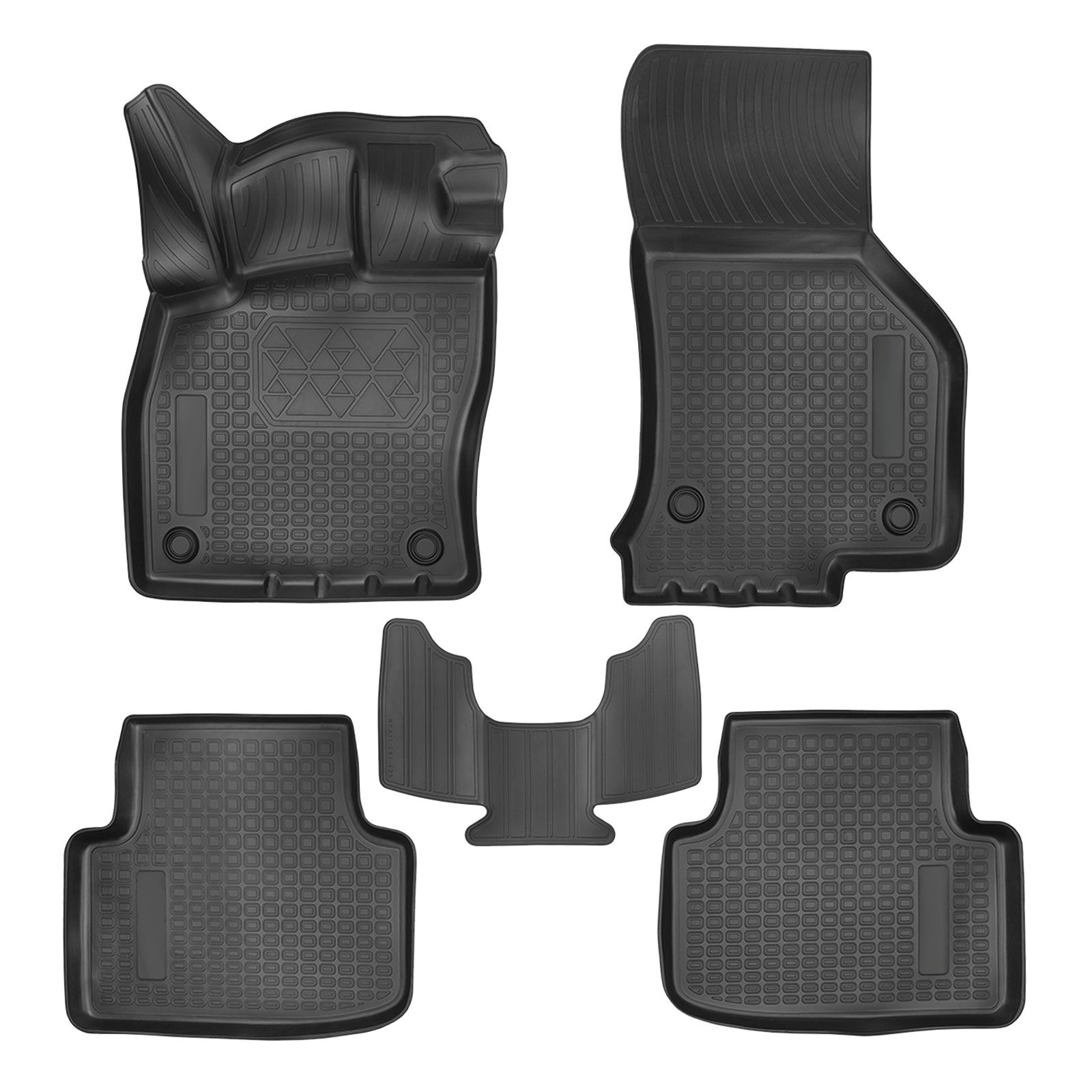 Tapis de sol caoutchouc 3D de qualité premium avec finitions haut de gamme pour Skoda Octavia 4