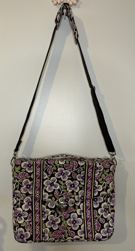 Vera Bradley Plum Petals Messenger/Laptop/School Bag - Excellent Condition
