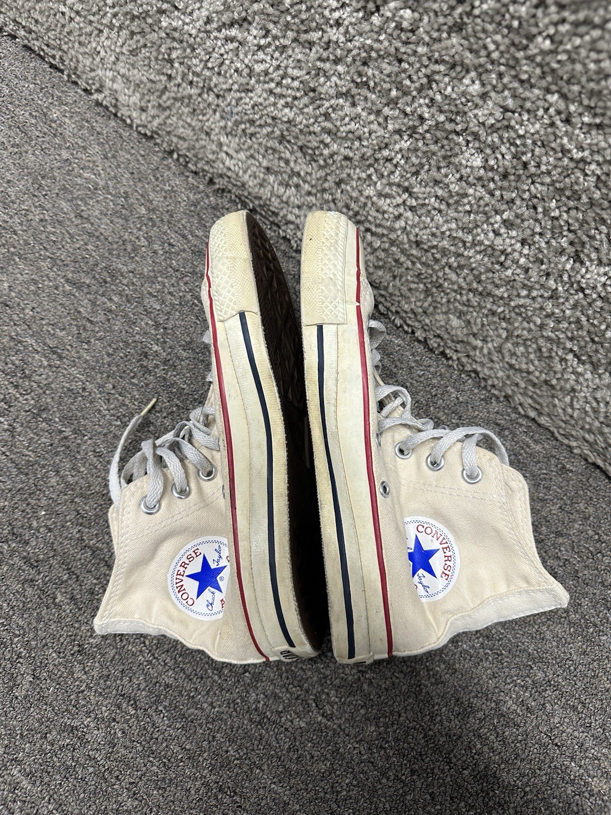 VNTG 80s 90 Made In USA Converse Chuck Taylor All Star White High Tops Men's 5.5 thumbnail 6