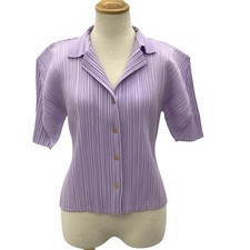 ISSEY MIYAKE PLEATS PLEASE Shirt Jacket Size 3 Lavender Used