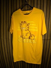 Garfield Chill Cartoon Graphic Yellow T-shirt Size SM MX173