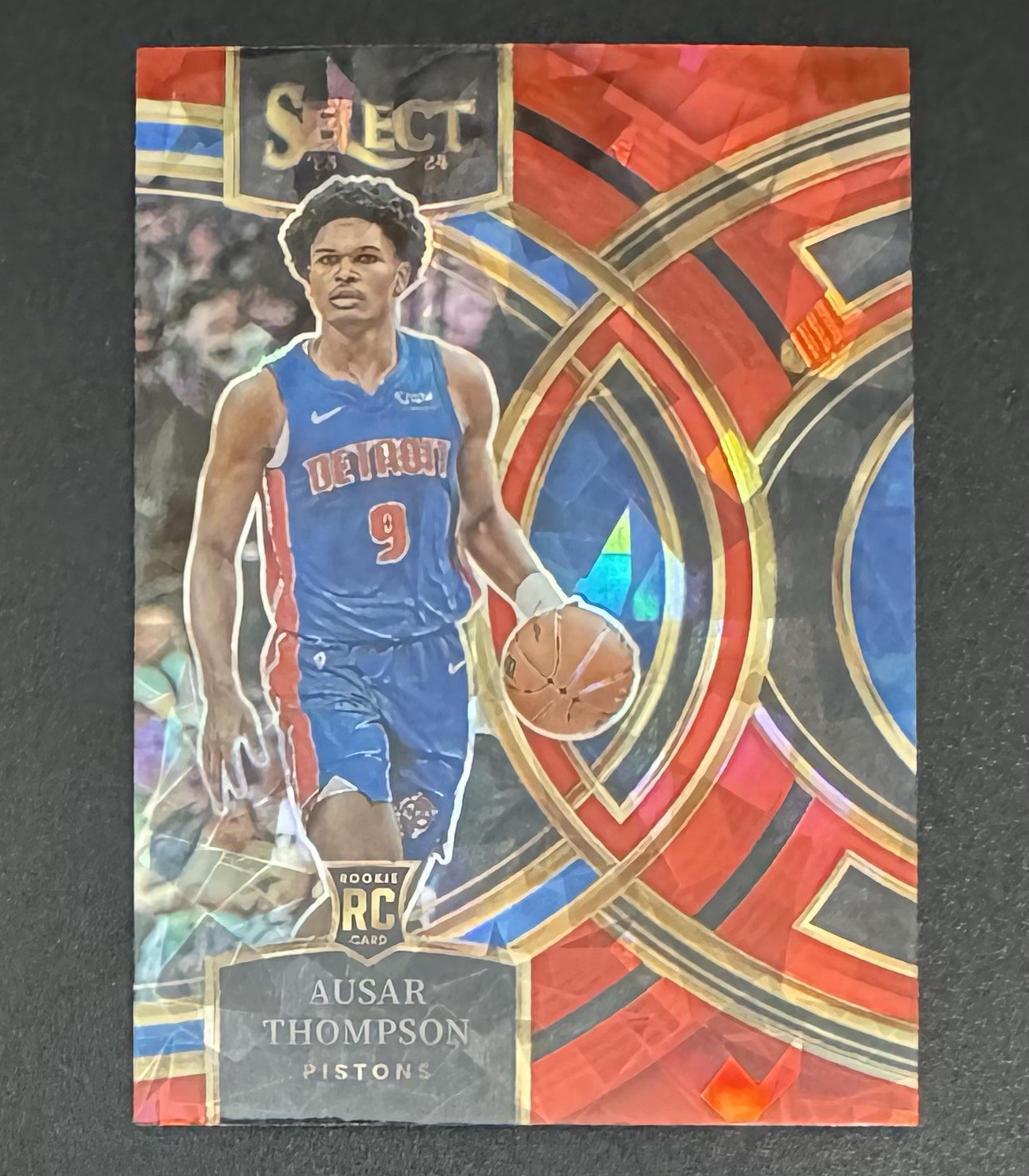 Ausar Thompson 2023-24 Panini Select ROOKIE Red Cracked Ice #128 - Detroit