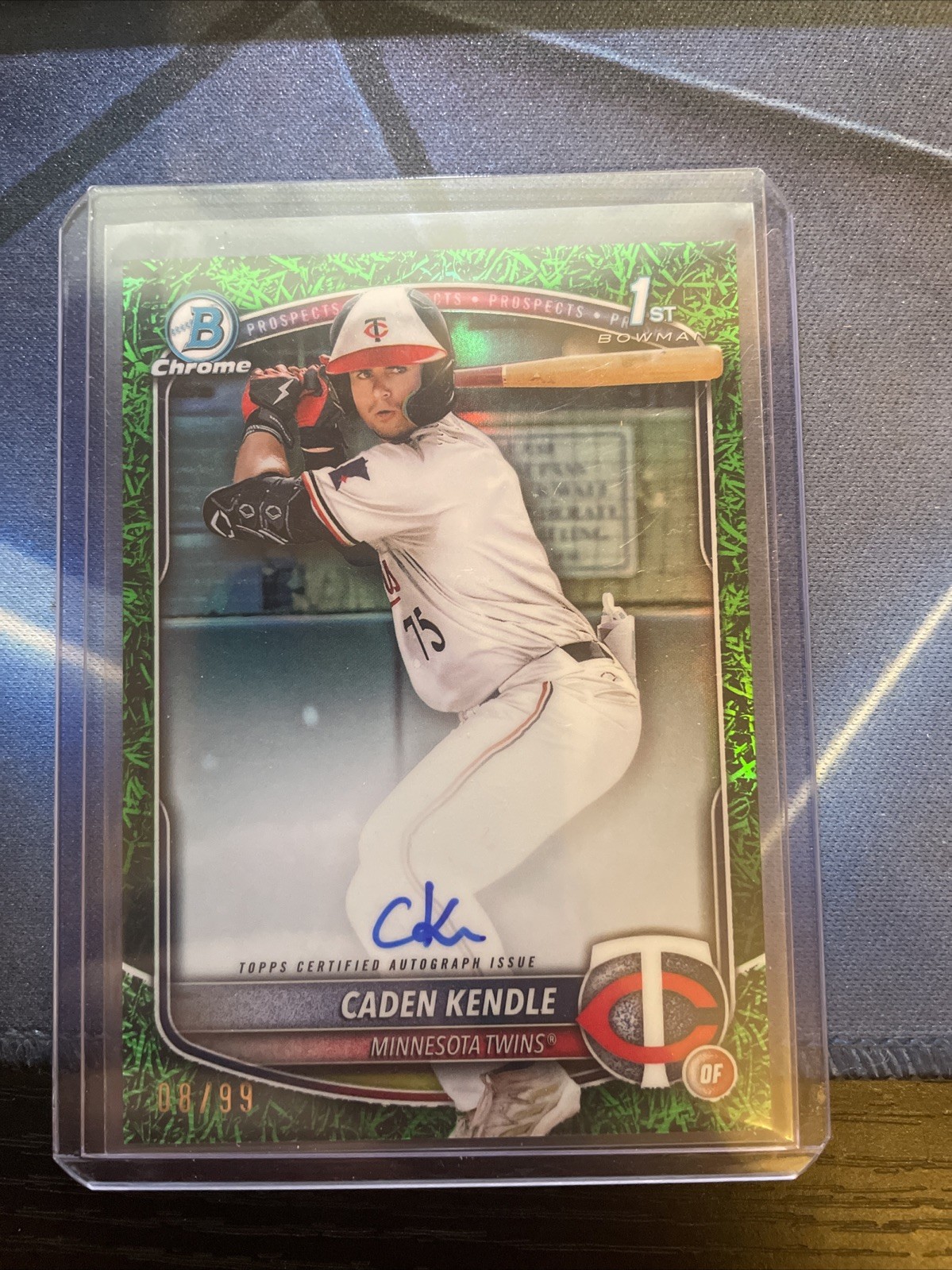 2025 Bowman Caden Kendle Chrome  Auto CPA-CKE Green Grass Refractor /99