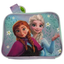 DISNEY FROZEN Bioworld Soft Sided Lunch Box NWT Green Black Zip Closure